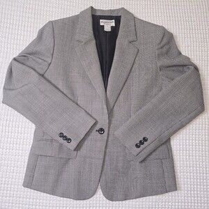 Pendleton Women’s Wool Houndstooth Blazer Size 8 Fits Small Black White